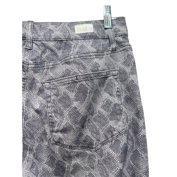 Paige Hoxton Slim Snake Print Pants Womens 30 Gray High Rise Straigh Leg Western - Picture 11 of 14